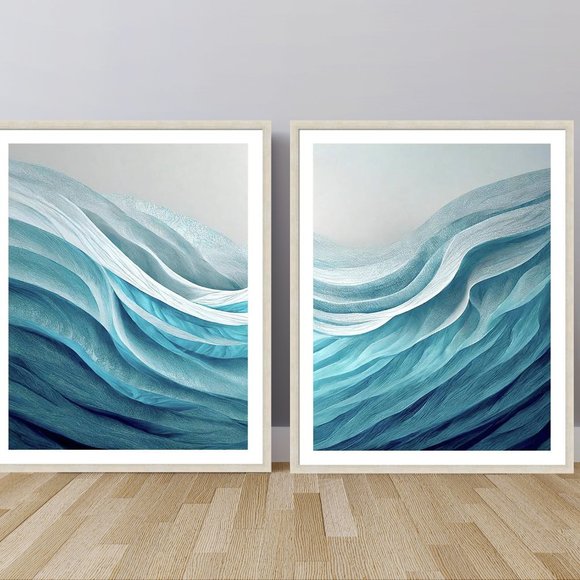 Abstract Art Prints Set of 2 Waves and Beach theme - Christy Mandeville - Picture 3 of 5